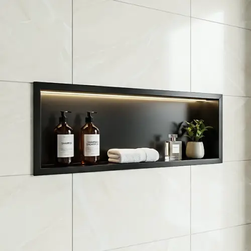 بوكس حمام مخفي مستطيل أفقي هوميك 30 × 90 سم أسود