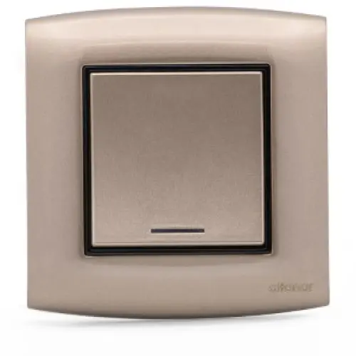 مفتاح أمنية  الفنار 20 أمبير مفرد أبيض مع اطار ذهبي