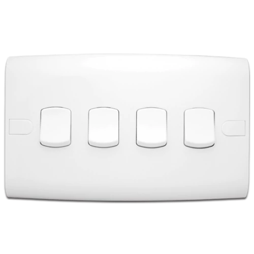 مفتاح ألف 10 أمبير الفنار مفرد متوسط  أبيض افقي