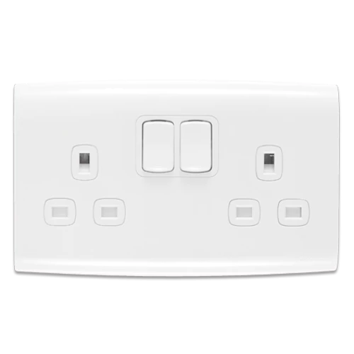 فيشة ألف الجديد 13 أمبير الفنار مزدوج أبيض مع مفتاحين