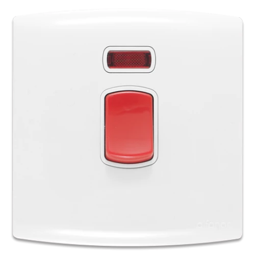 مفتاح ألف الجديد 45 أمبير الفنار مفرد متوسط أبيض مع لمبة حمراء