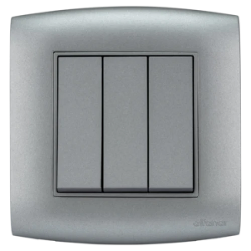 مفتاح أمنية 10 ثلاثي الفنار فضي مع اطار فضي