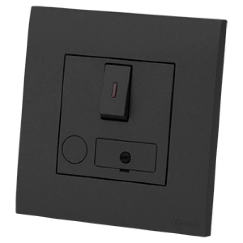 وحدة توصيل 20 أ بمفتاح بلمبة وفيوز ماسة الفنار أسود