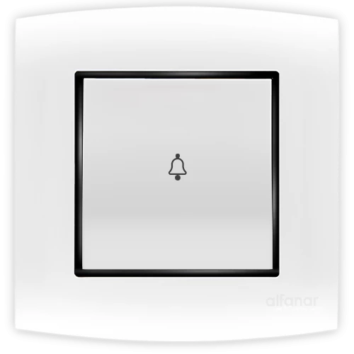 مفتاح جرس أمنية 10 الفنار مفرد أبيض مع إطار اسود