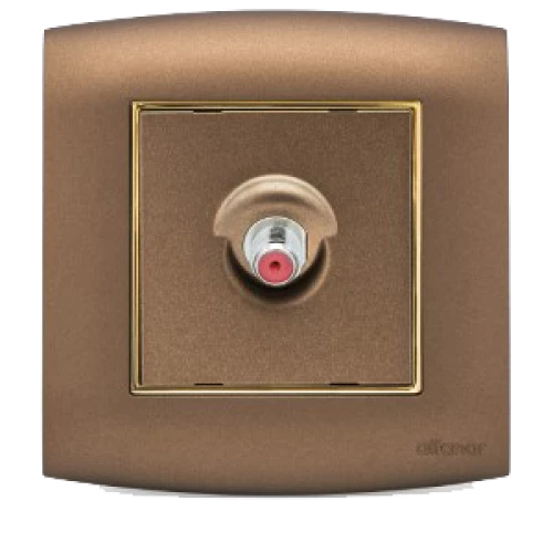 فيشة دش أمنية الفنار نحاسي مع اطار ذهبي