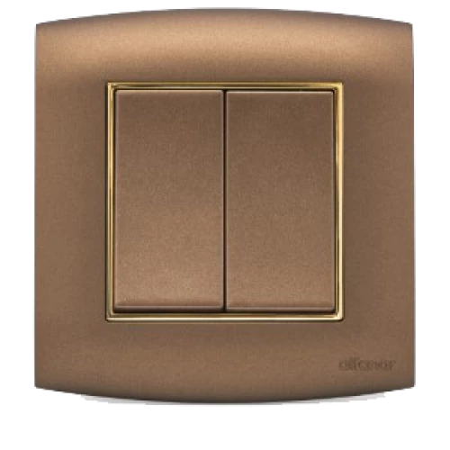 مفتاح أمنية 10 مزدوج الفنار نحاسي مع إطار ذهبي