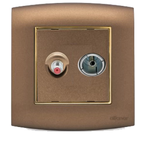 فيشة دش + تليفزيون أمنية الفنار نحاسي مع اطار ذهبي