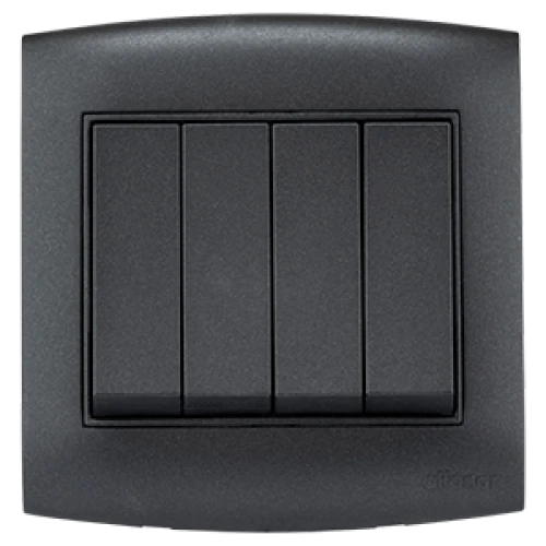 مفتاح أمنية 16 أمبير الفنار رباعي مفرد اسود مع اطار اسود