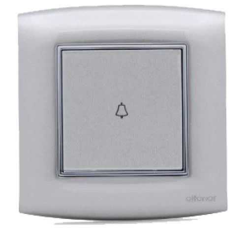 مفتاح جرس أمنية 10 الفنار مفرد فضي مع اطار كروم