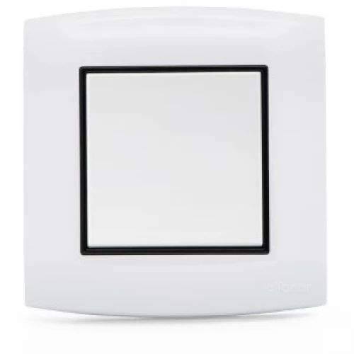 مفتاح أمنية 10 أمبير ثنائي الفنار أبيض مع إطار اسود دركسيون