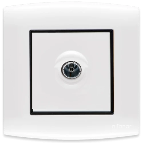 فيشة تليفزيون أمنية الفنار أبيض مع اطار اسود