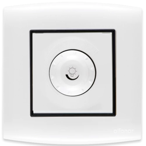 مخفض إضاءة أمنية 1000وات الفنار مفرد  ابيض مع إطار اسود