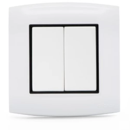 مفتاح أمنية 10 مزدوج الفنار ابيض مع إطار اسود