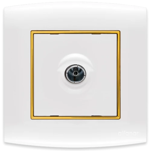 فيشة تليفزيون أمنية الفنار أبيض مع اطار ذهبي