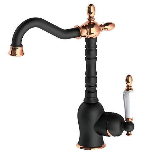 خلاط حوض ريترو جي بي دي اسود-ذهبي