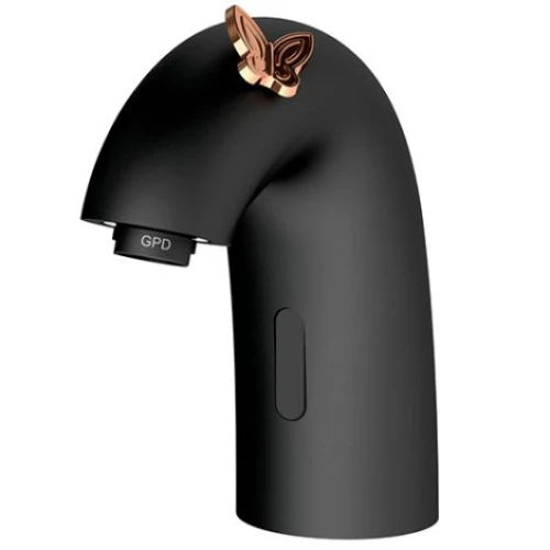 خلاط حوض اتوماتيكي مع مستشعر جي بي دي مزدوج أسود مع ذهبي