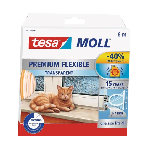 لاصق لمنع التسريب تحت الباب تيسا شفاف 6 متر × 9 ملم