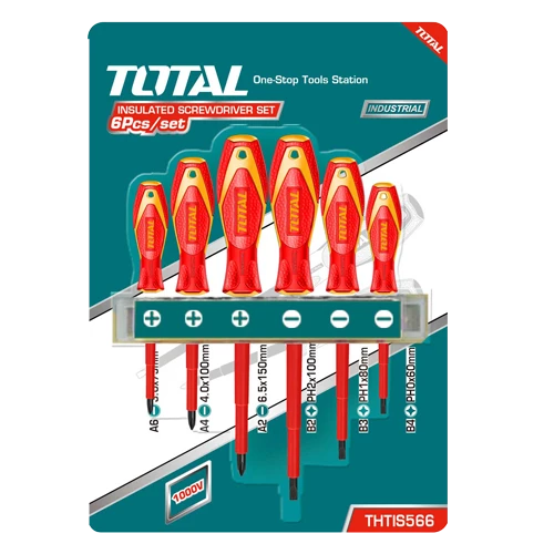 طقم مفكات توتال عازلة 6 قطع