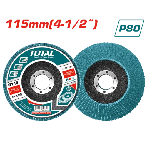 (p80) صنفرة بالقاعدة للستانليس ستيل تعمل على الجريندر توتال 115*22 ملم