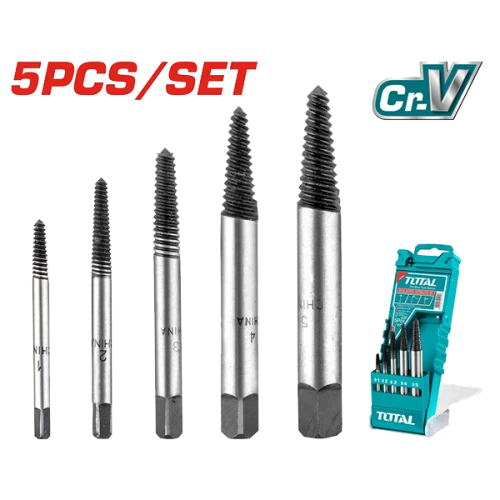 طقم بنط ثقب حديد توتال 5 قطع