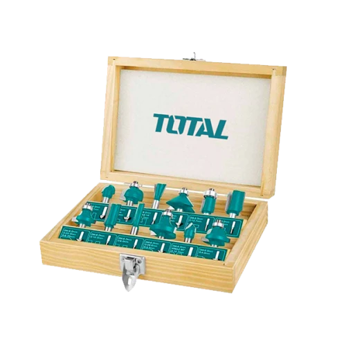طقم مثقاب خشب يعمل على الراوتر توتال 12 قطعة