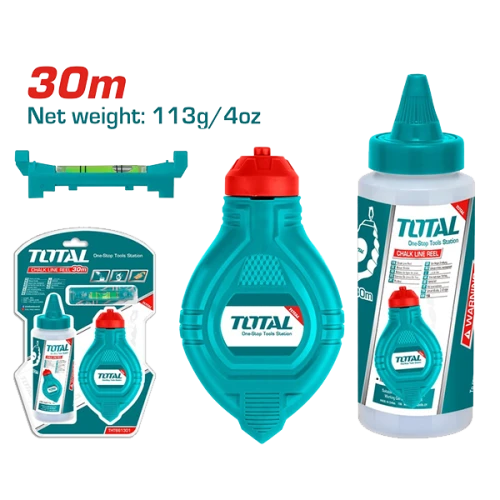 خيط علام بالبودرة مع حبل وميزان توتال 30 متر