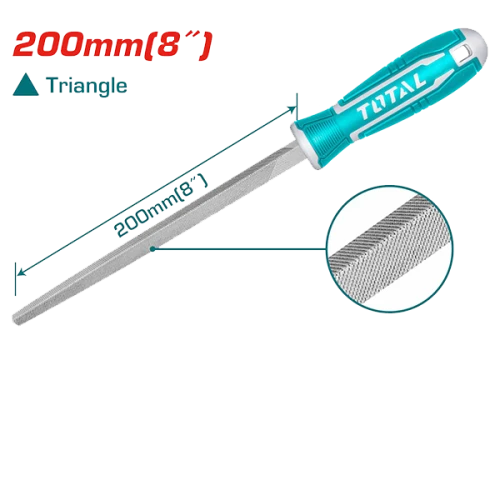 مبرد مثلث يد بلاستيك حدادى توتال 200 ملم