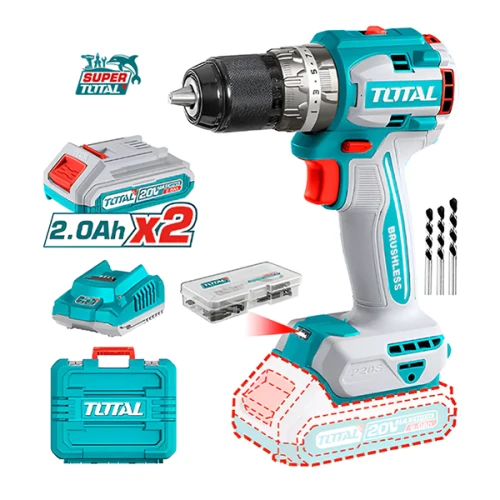 دريل لا سلكي سوبر توتال 20 فولت مع حقيبة