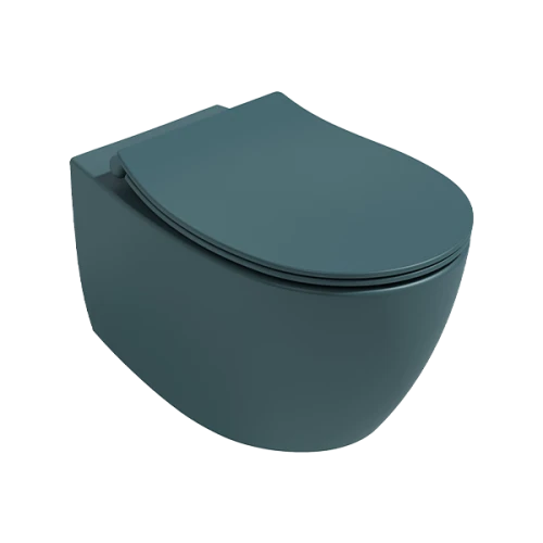 كرسي دورة مياه معلق (بدون غطاء) سنتيمنتي إيسفيا أخضر بترولي